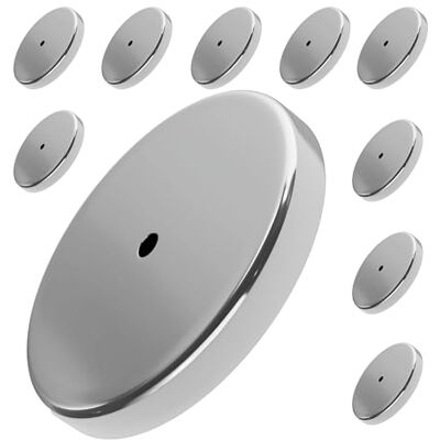 Master Magnetics Ceramic Round Base Magnet 1.425" Diameter, 0.283" Thick, 0.190" Center Hole, 16 Pound Pull, Nickel Plated, Pack of 10, RB45CX10 Master Magnetics Ceramic Round Base Magnet 1.425" Diameter, 0.283" Thick, 0.190" Center Hole, 16 Pound Pull, Nickel Plated, Pack of 10, RB45CX10