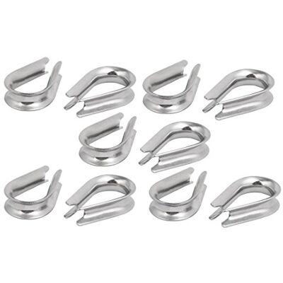 Uxcell sourcing map 8mm 5/16inch Standard Stainless Steel Wire Rope Cable Thimbles 10 Pcs Uxcell sourcing map 8mm 5/16inch Standard Stainless Steel Wire Rope Cable Thimbles 10 Pcs