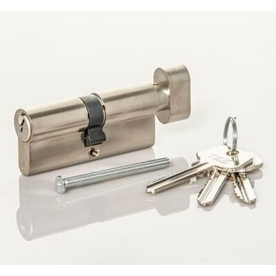 TSS Satin Chrome Thumb Turn Euro Cylinder Lock, Euro Door Barrel Lock with Anti-Drill & Anti-Pick Protection. Suitable for All Door Types. (50mm Turn Side x 50mm External (100mm Total)) TSS Satin Chrome Thumb Turn Euro Cylinder Lock, Euro Door Barrel Lock with Anti-Drill & Anti-Pick Protection. Suitable for All Door Types. (50mm Turn Side x 50mm External (100mm Total))