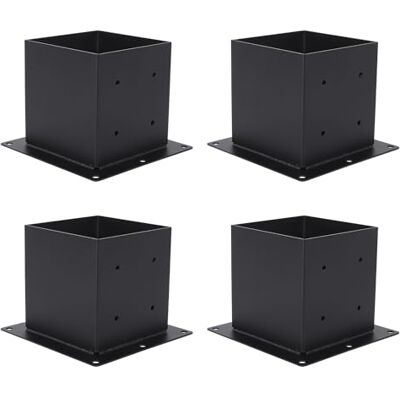 GarveeHome 6x6 Post Base 4Pcs, (Inner Size 5.3"X5.3") Heavy-Duty Post Anchors, Powder Coated Deck Post Base Fit, Fence Post Holder Support Bases, Support Deck Base Plate Pergola Brackets Fence Kit GarveeHome 6x6 Post Base 4Pcs, (Inner Size 5.3"X5.3") Heavy-Duty Post Anchors, Powder Coated Deck Post Base Fit, Fence Post Holder Support Bases, Support Deck Base Plate Pergola Brackets Fence Kit