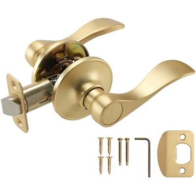 Design House 728899 Springdale Door Handle in Satin Gold, Single Pack Design House 728899 Springdale Door Handle in Satin Gold, Single Pack