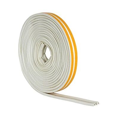 STORMGUARD EPDM P Profile Draught Excluder Self Adhesive Rubber Weather Strip 10m, White STORMGUARD EPDM P Profile Draught Excluder Self Adhesive Rubber Weather Strip 10m, White