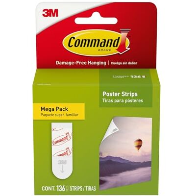 3M - Command Poster Strips - Damage Free Hanging - Poster Strips 3M - Command Poster Strips - Damage Free Hanging - Poster Strips