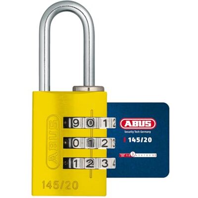 ABUS Padlock combination aluminum 20mm yellow ABUS Padlock combination aluminum 20mm yellow