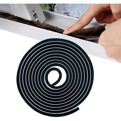 ZhenSFlourish Draft Excluder for Doors 10 Meters(L) x 9 mm(W) x 5mm(T), Self-Adhesive Windows Frame Draught Excluder, Patio Door Draft Excluder, Sliding Door Brush Strips, Blocks Draft, Noise (Black) ZhenSFlourish Draft Excluder for Doors 10 Meters(L) x 9 mm(W) x 5mm(T), Self-Adhesive Windows Frame Draught Excluder, Patio Door Draft Excluder, Sliding Door Brush Strips, Blocks Draft, Noise (Black)