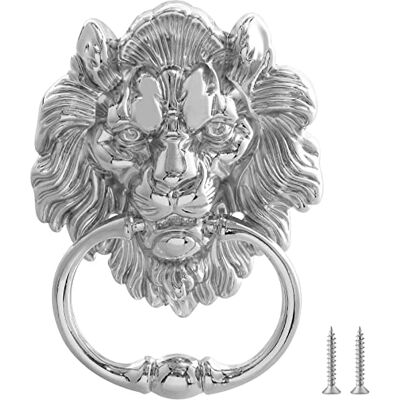 MOLIGOU Lion Head Door Knocker, 6 Inch Front Door Knocker, Lion Door Ring Pull Handle (Silver) MOLIGOU Lion Head Door Knocker, 6 Inch Front Door Knocker, Lion Door Ring Pull Handle (Silver)