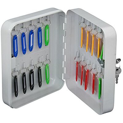 ARREGUI Unbekannt PLL20 Key Cabinet, Key Box, Lacquered Steel, Lockable with 20 Hooks and Key Lock, Includes 20 Writeable Key Fobs, 20 x 16 x 6 cm, Light Grey ARREGUI Unbekannt PLL20 Key Cabinet, Key Box, Lacquered Steel, Lockable with 20 Hooks and Key Lock, Includes 20 Writeable Key Fobs, 20 x 16 x 6 cm, Light Grey