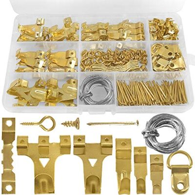 NORTHERN BROTHERS 250pcs Picture Hooks Picture Hanging Kit Heavy Duty Picture Hangers with Picture Wire, Nails, Sawtooth, D Ring, Screw Eyes NORTHERN BROTHERS 250pcs Picture Hooks Picture Hanging Kit Heavy Duty Picture Hangers with Picture Wire, Nails, Sawtooth, D Ring, Screw Eyes