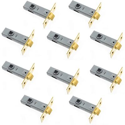 Sterling TML130BP Internal 3" / 75mm Brass Tubular Mortice Latch, 10 Pack, Nickel Sterling TML130BP Internal 3" / 75mm Brass Tubular Mortice Latch, 10 Pack, Nickel