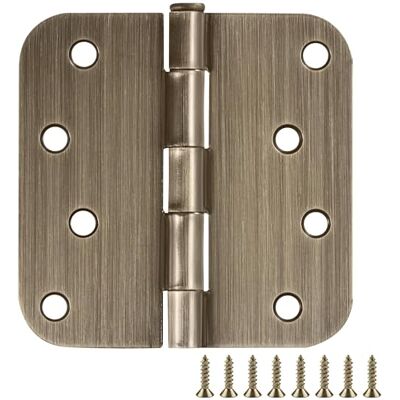 Design House 189522 4 x 4 5/8 Inch Radius Hinge, Antique Brass, 6 Pack Design House 189522 4 x 4 5/8 Inch Radius Hinge, Antique Brass, 6 Pack