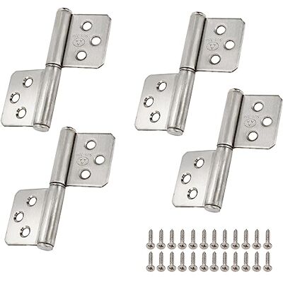 Rannb 3-inch Flag Hinges 304 Stainless Steel Lift Off Hinge Detachable Door Hinge 4pcs Rannb 3-inch Flag Hinges 304 Stainless Steel Lift Off Hinge Detachable Door Hinge 4pcs