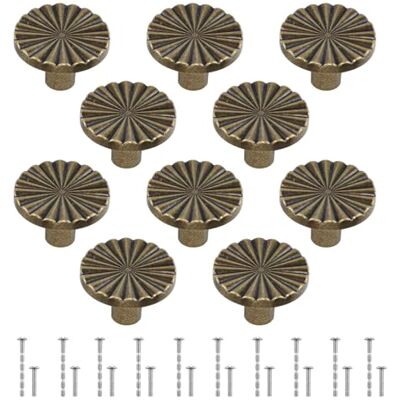 BJHYIZ 10 PCS Antique Brass Cabinet Knobs 30mm, Vintage Drawer Knob Zinc Alloy Cabinet Knobs with 20 Screws Round Drawer Pulls Cupboard Handles for Wardrobe Dresser Furniture BJHYIZ 10 PCS Antique Brass Cabinet Knobs 30mm, Vintage Drawer Knob Zinc Alloy Cabinet Knobs with 20 Screws Round Drawer Pulls Cupboard Handles for Wardrobe Dresser Furniture