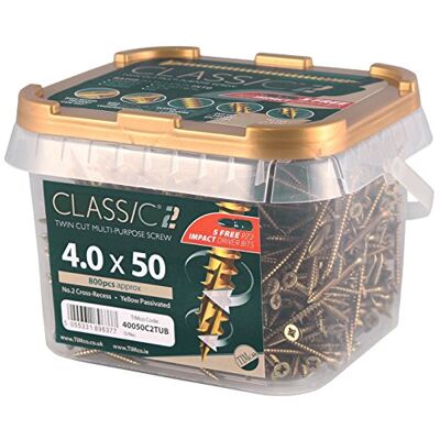 TIMco C2 Classic Wood Screw PZ2 CSK ZYP 4.0 x 40mm - Wood Screw TIMco C2 Classic Wood Screw PZ2 CSK ZYP 4.0 x 40mm - Wood Screw