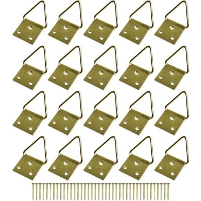 cyclingcolors 20 x Brass Picture Hooks with Nails Fixing Frame Wall Hanging Photo Wall Decoration 32mm cyclingcolors 20 x Brass Picture Hooks with Nails Fixing Frame Wall Hanging Photo Wall Decoration 32mm