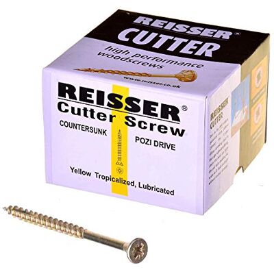 Reisser 4.0 X 40 R2 Cutter Wood Screw CSK Yellow Pozi Full Thread (200) Reisser 4.0 X 40 R2 Cutter Wood Screw CSK Yellow Pozi Full Thread (200)