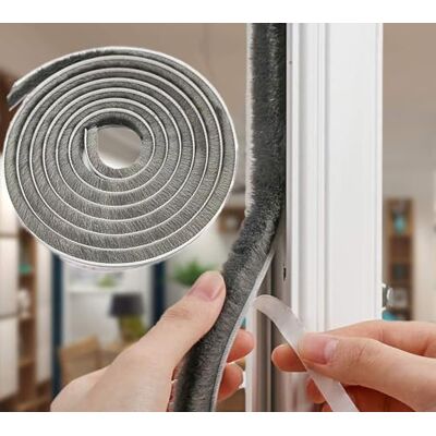 Misswell 10 Meters Draft Excluder for Doors,Draught Excluder for Window, Weather Stripping, Self-Adhesive Brush Seal Strip, Draft Tape for Sliding Doors 9 mm(W) x 9mm(D)-Grey Misswell 10 Meters Draft Excluder for Doors,Draught Excluder for Window, Weather Stripping, Self-Adhesive Brush Seal Strip, Draft Tape for Sliding Doors 9 mm(W) x 9mm(D)-Grey