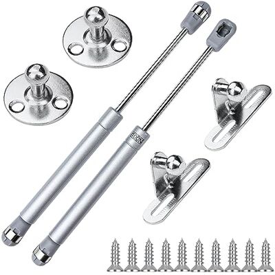 elzle 2 x 100N Gas Springs for Kitchen Doors, Furniture Pistons, Door Dampers, Suitable for Storage Boxes, Wooden Doors, Wardrobe Hinges and Adjustable Arms, Silver elzle 2 x 100N Gas Springs for Kitchen Doors, Furniture Pistons, Door Dampers, Suitable for Storage Boxes, Wooden Doors, Wardrobe Hinges and Adjustable Arms, Silver