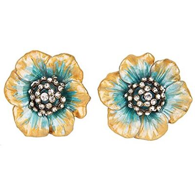 NIKKY HOME 2 Pcs Door Knobs Pull Handle Drawer pulls Furniture Cupboard Shape of Flower Elegant Royal Style Decorative Metal Green and Yellow NIKKY HOME 2 Pcs Door Knobs Pull Handle Drawer pulls Furniture Cupboard Shape of Flower Elegant Royal Style Decorative Metal Green and Yellow