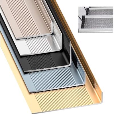 ASYJVWYZ Aluminum L Molding Corner Guards, Trim Step Nose Edging, Scratch and Wear Resistant Metal Strip Threshold Strip, Easy to Install(Gold,90cm L 50mm*30mm) ASYJVWYZ Aluminum L Molding Corner Guards, Trim Step Nose Edging, Scratch and Wear Resistant Metal Strip Threshold Strip, Easy to Install(Gold,90cm L 50mm*30mm)
