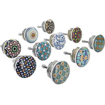 G Decor Positive Energy VI Assorted Designs Ceramic Door Knobs, Vintage, Shabby Chic, Interior Furniture, Cabinet Cupboard Drawers Pulls Handles (10-Pack) G Decor Positive Energy VI Assorted Designs Ceramic Door Knobs, Vintage, Shabby Chic, Interior Furniture, Cabinet Cupboard Drawers Pulls Handles (10-Pack)