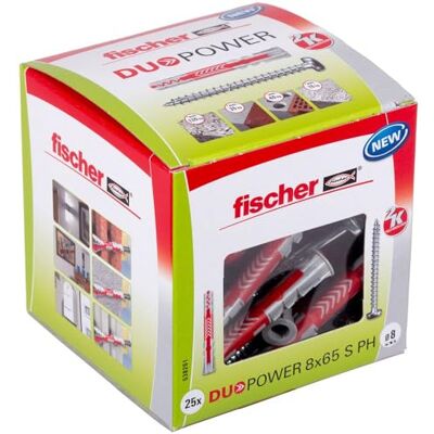 fischer Duo Power Universal Wall Anchor with Screw, 538261 Packaging May Vary fischer Duo Power Universal Wall Anchor with Screw, 538261 Packaging May Vary