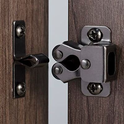 keenkee 8 PCS Cabinet Latch Double Roller Catch Hardware for Cupboard Closet Cabinet Door Latches and Catches, Black Nickel keenkee 8 PCS Cabinet Latch Double Roller Catch Hardware for Cupboard Closet Cabinet Door Latches and Catches, Black Nickel