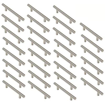 Aimyoo Cabinet Handles Pack of 30 Stainless Steel T Bar Drawer Pulls Cupboard Knob for Kitchen Furniture Hardware (Overall Length: 5", Hole Center: 3") Aimyoo Cabinet Handles Pack of 30 Stainless Steel T Bar Drawer Pulls Cupboard Knob for Kitchen Furniture Hardware (Overall Length: 5", Hole Center: 3")