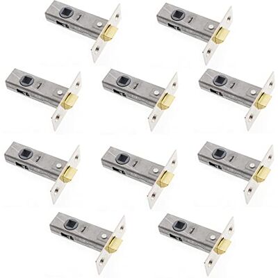 Sterling TML125 Internal 2 1/2" 65mm Nickel Tubular Mortice Latch 2.5" 10 Pack, Brass Sterling TML125 Internal 2 1/2" 65mm Nickel Tubular Mortice Latch 2.5" 10 Pack, Brass