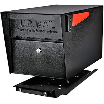 Boss 7500 Mail Manager Pro Curbside Locking Security Mailbox, Black House Numbers and Mounting Plate Boss 7500 Mail Manager Pro Curbside Locking Security Mailbox, Black House Numbers and Mounting Plate