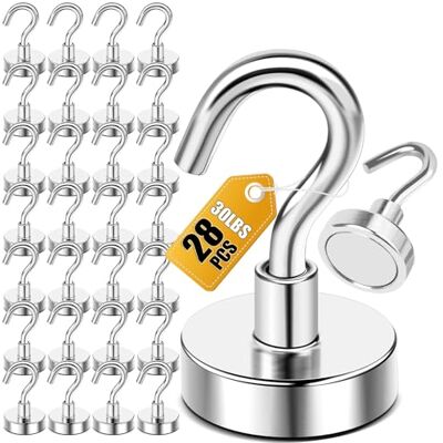 DIYMAG 28 Pack Magnetic Hooks, Facilitate Hook for Cruise, Home, Kitchen, Workplace, Office and Garage DIYMAG 28 Pack Magnetic Hooks, Facilitate Hook for Cruise, Home, Kitchen, Workplace, Office and Garage