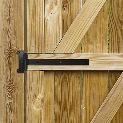 Nuvo Iron SH12BLK Black 12” Heavy Duty Rectangular Strap 2 Gate Hinge Nuvo Iron SH12BLK Black 12” Heavy Duty Rectangular Strap 2 Gate Hinge