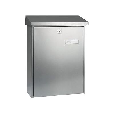 Burg-Wächter TEXEL 5767 SI Letter Box without Newspaper Compartment with Name Plate Galvanised Steel Structured Coating Corrosion Protection DIN C4 with 2 Keys and Mounting Material Silver Burg-Wächter TEXEL 5767 SI Letter Box without Newspaper Compartment with Name Plate Galvanised Steel Structured Coating Corrosion Protection DIN C4 with 2 Keys and Mounting Material Silver