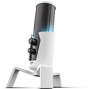 GXTrust Trust Gaming GXT 258 Fyru Professional Streaming Microphone, 4 Recording Patterns, Gaming Mic with LED Lighting, USB Microphone for Podcast Vlogging Music Recording ASMR PC Laptop PS4 PS5 White GXTrust Trust Gaming GXT 258 Fyru Professional Streaming Microphone, 4 Recording Patterns, Gaming Mic with LED Lighting, USB Microphone for Podcast Vlogging Music Recording ASMR PC Laptop PS4 PS5 White