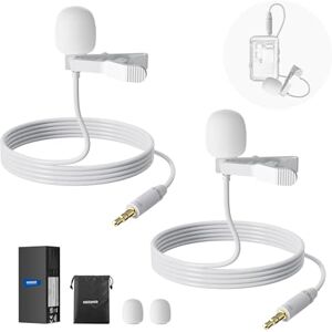 NEEWER 2 Pack Lavalier Lapel Microphone Compatible with Rode Wireless GO II 2 DJI Wireless Mic Transmitter, Omnidirectional Condenser Wired Clip On Lav Mic for Stage YouTube Live Streaming, CM5, White NEEWER 2 Pack Lavalier Lapel Microphone Compatible with Rode Wireless GO II 2 DJI Wireless Mic Transmitter, Omnidirectional Condenser Wired Clip On Lav Mic for Stage YouTube Live Streaming, CM5, White