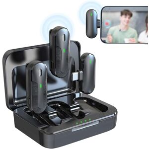 Technaxx Dual Wireless Mini Microphone Set TX-301 – 2 Wireless Lavalier Microphones with Intelligent Noise Reduction, USB-C Receiver, Charging Case, Clip-on – Ideal for Podcasting & Recording Technaxx Dual Wireless Mini Microphone Set TX-301 – 2 Wireless Lavalier Microphones with Intelligent Noise Reduction, USB-C Receiver, Charging Case, Clip-on – Ideal for Podcasting & Recording