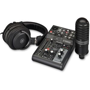 Yamaha AG03MK2 All-in-One Live Streaming Pack, Includes 3-Channel Mixer, Condenser Microphone and Headphones, for Windows, Mac, iOS and Android, in Black Yamaha AG03MK2 All-in-One Live Streaming Pack, Includes 3-Channel Mixer, Condenser Microphone and Headphones, for Windows, Mac, iOS and Android, in Black
