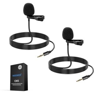 NEEWER 2 Pack Lavalier Lapel Microphone Compatible with Rode Wireless GO II Wireless Pro DJI Wireless Mic, 3.5mm TRS Omnidirectional Condenser Wired Clip On Lav Mic for YouTube Live Stream, CM5 NEEWER 2 Pack Lavalier Lapel Microphone Compatible with Rode Wireless GO II Wireless Pro DJI Wireless Mic, 3.5mm TRS Omnidirectional Condenser Wired Clip On Lav Mic for YouTube Live Stream, CM5