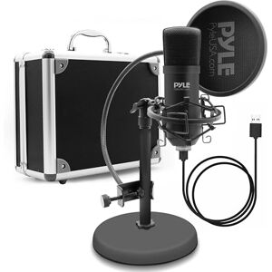 Pyle USB Condenser Microphone Kit – PC Gaming Mic with Pop Filter, Stand, and Case, Plug & Play USB Microphone for Streaming, Podcasting, Recording, YouTube & Desktop Use Pyle USB Condenser Microphone Kit – PC Gaming Mic with Pop Filter, Stand, and Case, Plug & Play USB Microphone for Streaming, Podcasting, Recording, YouTube & Desktop Use