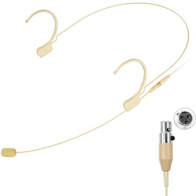 KIMAFUN Pro Over-Ear Hanging Headset Mic,Omni Condenser Headworn Microphone for AKG Wireless System,Hands-Free Earset Mic Ideal for Stage Performances,Hosting,Teaching,Public Speaking,Beige,HC-810 KIMAFUN Pro Over-Ear Hanging Headset Mic,Omni Condenser Headworn Microphone for AKG Wireless System,Hands-Free Earset Mic Ideal for Stage Performances,Hosting,Teaching,Public Speaking,Beige,HC-810