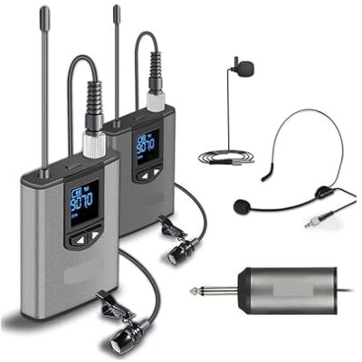 WESLNN Portable Wireless Headset Microphone Lavalier Mic System 80m Teaching Speech Interview Vlog Live Recording For PC(2) WESLNN Portable Wireless Headset Microphone Lavalier Mic System 80m Teaching Speech Interview Vlog Live Recording For PC(2)