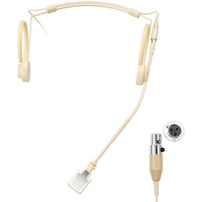 KIMAFUN Pro Over-Ear Headset Microphone,Adjustable Headband Condenser Mic Compatible with AKG Wireless Bodypack Transmitters,for Stage Performance,Teaching,Lecture,Church,Beige,HC-800 KIMAFUN Pro Over-Ear Headset Microphone,Adjustable Headband Condenser Mic Compatible with AKG Wireless Bodypack Transmitters,for Stage Performance,Teaching,Lecture,Church,Beige,HC-800