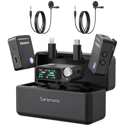 Saramonic Ultra Wireless Lavalier Microphone, 32-Bit Float Recording, Timecode Sync, Noise Cancellation, IPX5 Water Resistance, 984’ Range, 130dB SPL, for Cameras, Smartphones, Computers (ULTRA03) Saramonic Ultra Wireless Lavalier Microphone, 32-Bit Float Recording, Timecode Sync, Noise Cancellation, IPX5 Water Resistance, 984’ Range, 130dB SPL, for Cameras, Smartphones, Computers (ULTRA03)