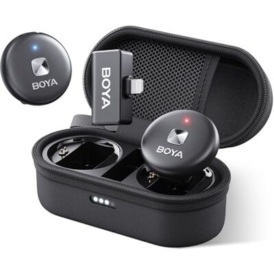 Boya MIC Wireless Lavalier Microphone for iPhone Android Smartphone Camera, Onboard Recording, 200M Range, Clip on Wireless Lapel Microphone for Live Streaming Video Podcast Recording Boya MIC Wireless Lavalier Microphone for iPhone Android Smartphone Camera, Onboard Recording, 200M Range, Clip on Wireless Lapel Microphone for Live Streaming Video Podcast Recording