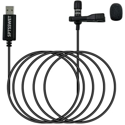 Proaustin USB Lavalier Lapel Clip-on Omnidirectional Computer Microphone for PC, Laptop, Noise Cancellation for Podcasting, Streaming, Gaming, Desktop Mic, 2M Cord Proaustin USB Lavalier Lapel Clip-on Omnidirectional Computer Microphone for PC, Laptop, Noise Cancellation for Podcasting, Streaming, Gaming, Desktop Mic, 2M Cord