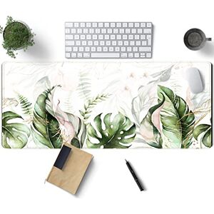 TENG DA QING Green Tropical Leaves Desk Mat XL Large Gaming Mouse Pad Sage Plant Laptop Keyboard Office Supplies Decor Accessories for Women, Mats Pads on top of Desks, 31.5x11.8x0.12 in, XCD-77 TENG DA QING Green Tropical Leaves Desk Mat XL Large Gaming Mouse Pad Sage Plant Laptop Keyboard Office Supplies Decor Accessories for Women, Mats Pads on top of Desks, 31.5x11.8x0.12 in, XCD-77