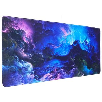 Hosimoln Gaming Mouse Pad,Large Mouse Pad Size 80x30cm Thickness 3mm,Premium-Textured Non-Slip & Waterproof Computer Mousepad with Stitched Edges for Gaming,Office & Home-80x30 Qicaiyun004 Hosimoln Gaming Mouse Pad,Large Mouse Pad Size 80x30cm Thickness 3mm,Premium-Textured Non-Slip & Waterproof Computer Mousepad with Stitched Edges for Gaming,Office & Home-80x30 Qicaiyun004