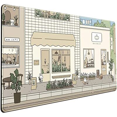 Mechanical Cattle Cute Desk Mat Kawaii Mousepad Bunny and Bear Cute Anime Japanese Street Pastel Beige Brown and Green Mouse Pad, Extra Large Deskmat Cut Laptop Mouse Pads Decor Mechanical Cattle Cute Desk Mat Kawaii Mousepad Bunny and Bear Cute Anime Japanese Street Pastel Beige Brown and Green Mouse Pad, Extra Large Deskmat Cut Laptop Mouse Pads Decor