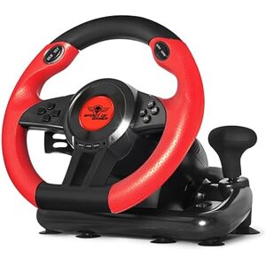 Race Wheel Pro Racing Steering Wheel, 26 cm, 180° Rotation, 8 Programmable Buttons, Pedals and Gearbox, Compatible with Windows 7-11 Race Wheel Pro Racing Steering Wheel, 26 cm, 180° Rotation, 8 Programmable Buttons, Pedals and Gearbox, Compatible with Windows 7-11