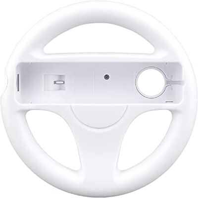 OSTENT Mario Kart Racing Games Steering Wheel Compatible for Nintendo Wii Remote Controller Color White OSTENT Mario Kart Racing Games Steering Wheel Compatible for Nintendo Wii Remote Controller Color White