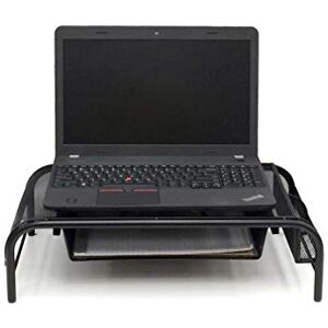 Mind Reader 'Raise' Metal Mesh PC Laptop IMac Computer Monitor Stand with Drawer, Black Mind Reader 'Raise' Metal Mesh PC Laptop IMac Computer Monitor Stand with Drawer, Black